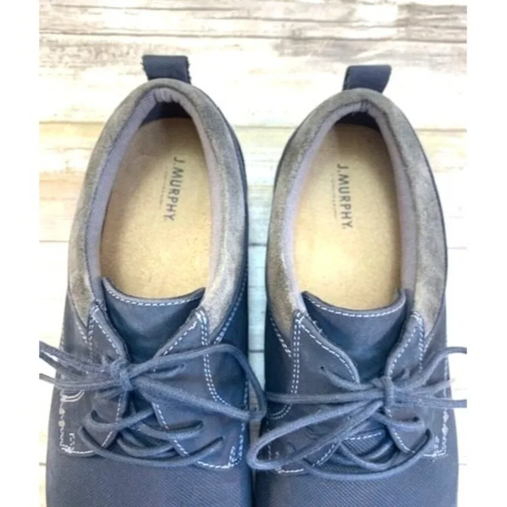J. Murphy Men's Suede‎ Navy-Blue Oxford Casual Shoes - Size 13M